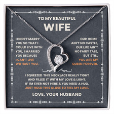 To My Beautiful Wife Necklace From Husband, Birthday, Anniversary Gift Ideas