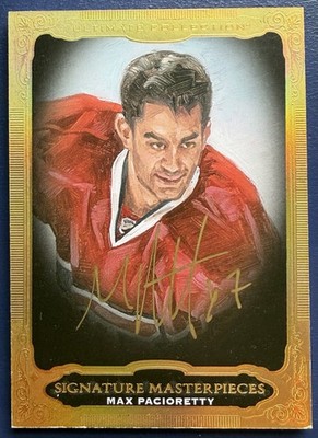 2014-15 UPPER DECK ULTIMATE SIGNATURE MASTERPIECES MAX PACIORETTY AUTO ON CARD