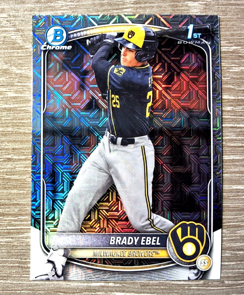 🪶2025 Bowman Draft Chrome Mega Mojo Refractor BDC-194 Brady Ebel Brewers