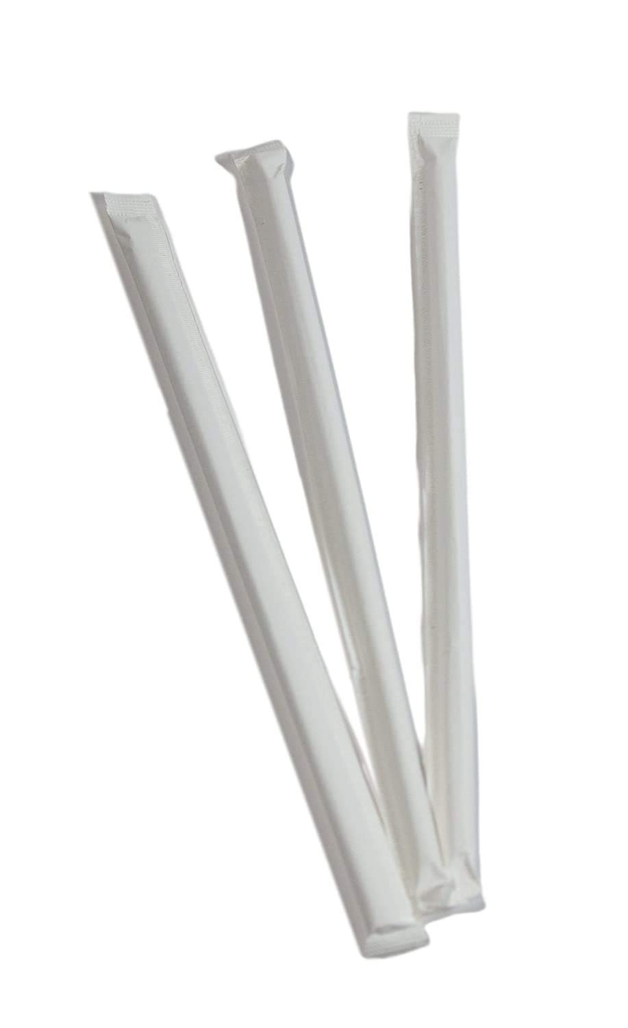 Paper Wrapped Clear Giant Plastic Drinking Straws. Thickness is .3mm and Leng...