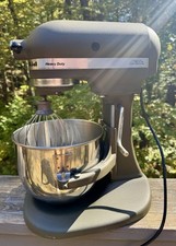 KitchenAid Heavy Duty 325W 10-Speed Stand Mixer Gray w/ Bowl KSM5PSGR Works Well