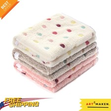 3 Stylish Polka Dot Pet Blankets - Flannel Throws for Dogs/Cats, Easy to Clean
