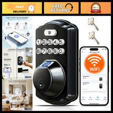 Smart Lock with WiFi, Fingerprint Keyless Entry, App Control, Auto Lock, Matte