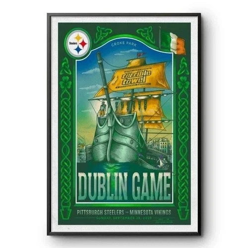 Pittsburgh Steelers vs Minnesota Vikings Dublin Ireland Sep 28 2025 Poster