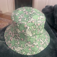 Bucket Hat Adult Green frog Novelty Reversible