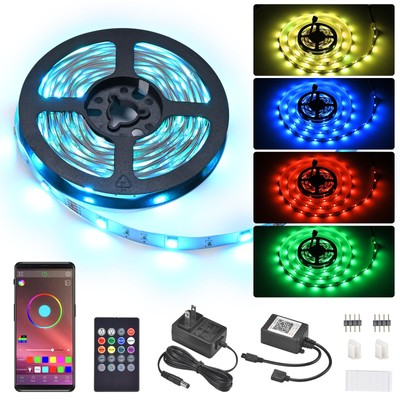 LED Strip Light Music Sync Bluetooth APP Remote RGB Color TV Backlight 16.4 Ft