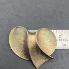 Vintage JJ Jonette Abstract Matte Gold Tone Brooch Pin Costume Jewelry