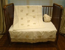2 pc Vintage Pottery Barn Baby Lamb Crib Set - Sweet Lambie Bedding Set BONUS