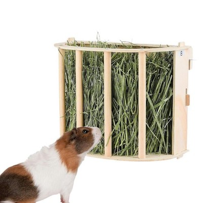 Rabbit Hay Feeder Small Animal Feeding Holder Wood