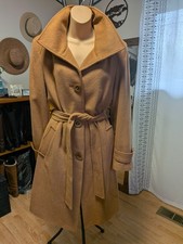 Vintage Brown Cashmere Wool Blend Women's Coat Size 10 READ Description