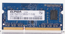 Lot of 2 ELPIDA 2GB 1RX8 PC3-12800S-11-10-B2 EBJ20UF8BDU20-GN-F