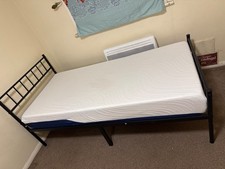 Metal frame 3? singe bed with memory foam mattress