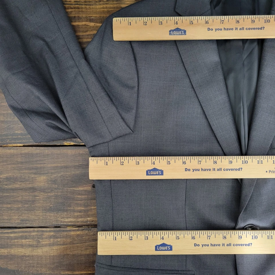 APT.9 Men's Sport Coat Blazer Gray Polyester Blend Premier Flex Slim Fit 40S - Image 2 of 4