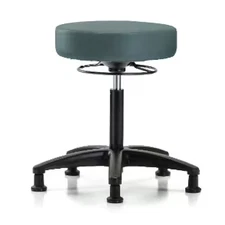 Bench Stool, Med, Vinyl, Glides, Blu, Br-Vmbso-Rg-Nf-Rg-8546