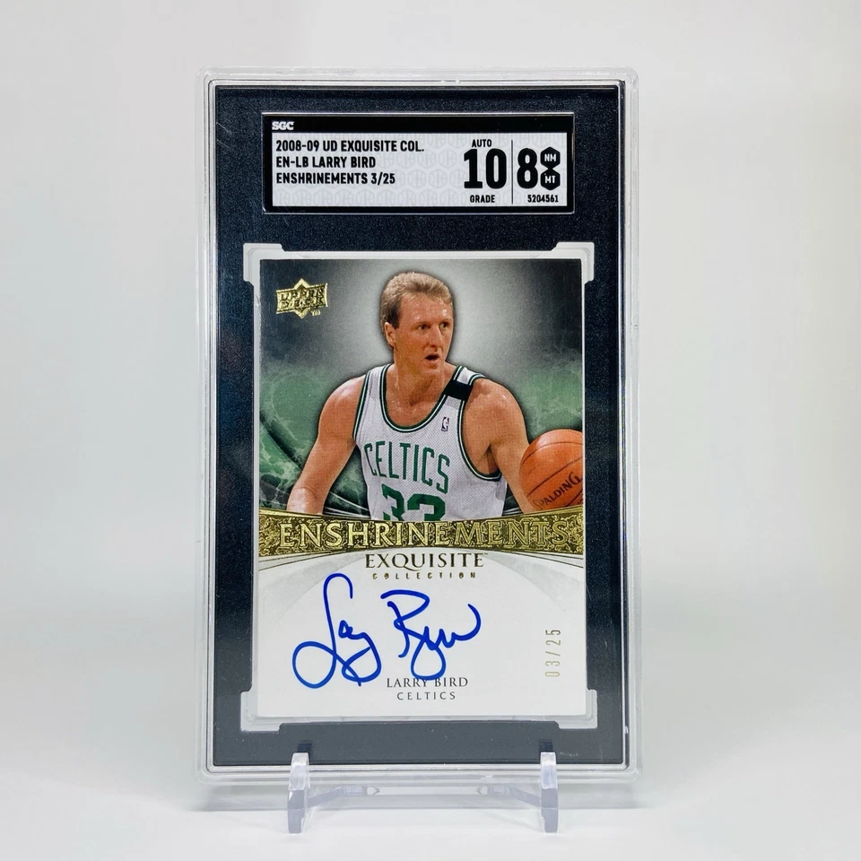 2008-09 UD Exquisite Collection Enshrinements Larry Bird Auto /25 Rare - Image 2 of 3