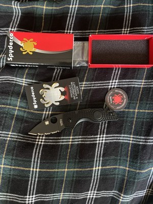 Spyderco Lil' Native Lightweight Knife C230SBBK Black Serrated Blade Black FRN