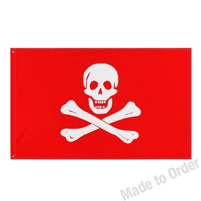 Double Sided Henry Morgan Jolly Roger Flag 3x5 ft | Pirate Nautical Decor