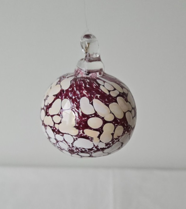 Friendship Ball 2" Kugel  Hanging Ornament Art Glass Handblown Witchball