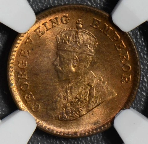 British India 1932 C 1/12 Anna NGC MS65RB NG0411 combine shipping