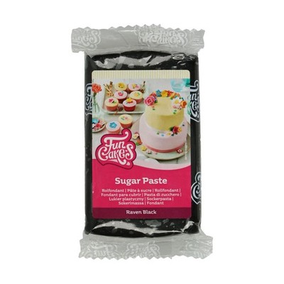 Rollfondant Schwarz 250g FunCakes - Glatt, Flexibel, Halal, Koscher, Glutenfrei