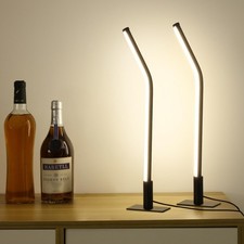 Slim Metal Table Lamp Bedside Lamp Set of 2, Modern 17.32"/44CM Thin Desk Lam...