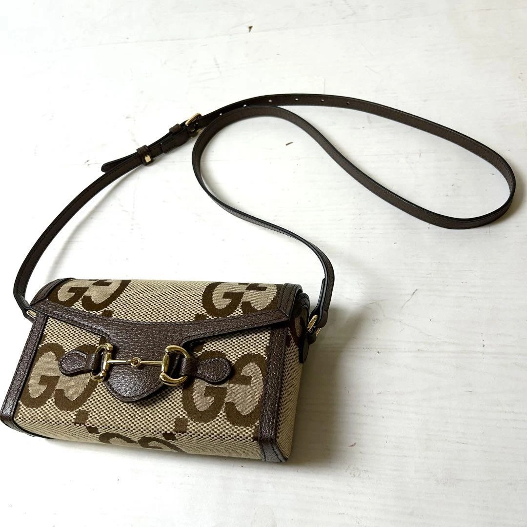 Gucci Horsebit Gg sac à bandoulière toile marron créateur sac à main luxe accessoires
