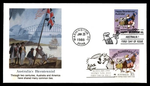 Mayfairstamps US FDC 1988 Washington DC Australia's bicentennial mixed Australia