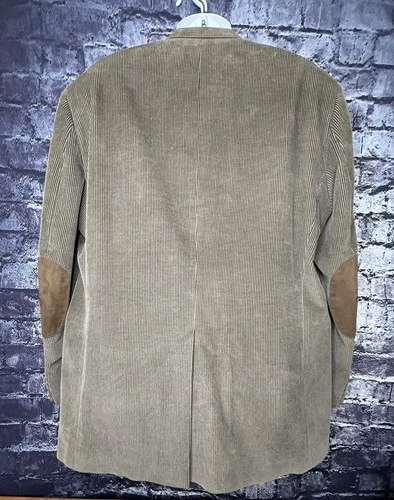 Polo Ralph Lauren Blazer 46L  Brown Corduroy Jacket Leather Elbow EUC image 2