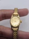 Vintage Acqua Womens Analog Quartz Watch By Timex Stretch Band Gold Tone Working