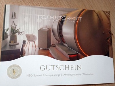 HBO Sauerstofftherapie 5 Anwendungen á 60 Minuten im Hotel Treudelberg Resort HH