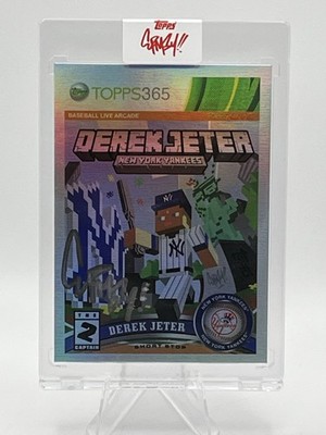 2021 Topps Project 70 Ermsy #622 Derek Jeter Minecraft Rainbow Holo Auto