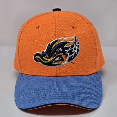 Akron RubberDucks MiLB Hat Cap Orange Blue Hook & Loop Adjustable Baseball