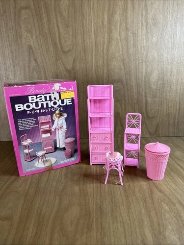 Beverly Hills Bath Boutique Furniture for Barbie Pink Vintage 1985 W Box