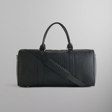 Kith Duffle Bag with Monogram Deboss in Saffiano Leather – Black