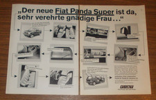 Seltene Werbung FIAT PANDA SUPER ist da, sehr verehrte gn&auml;dige Frau 1982