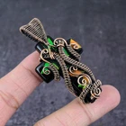 Ammolite Gemstone Handmade Copper Wire Wrap Cross Jewelry Pendant 2.56" b307