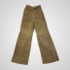 Vintage Fantasias San Francisco Corduroy Pant W 7/8 Tan Wide Leg High Rise 70s
