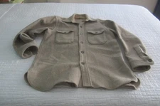 Preowned Men's Size 16 Vintage Ivory & Grayish Green Wool Blend WOOLRICH Shirt