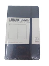 NEW Leuchtturm1917 Black Plain Notebook SMALL Threadbound Book - 187 Pages