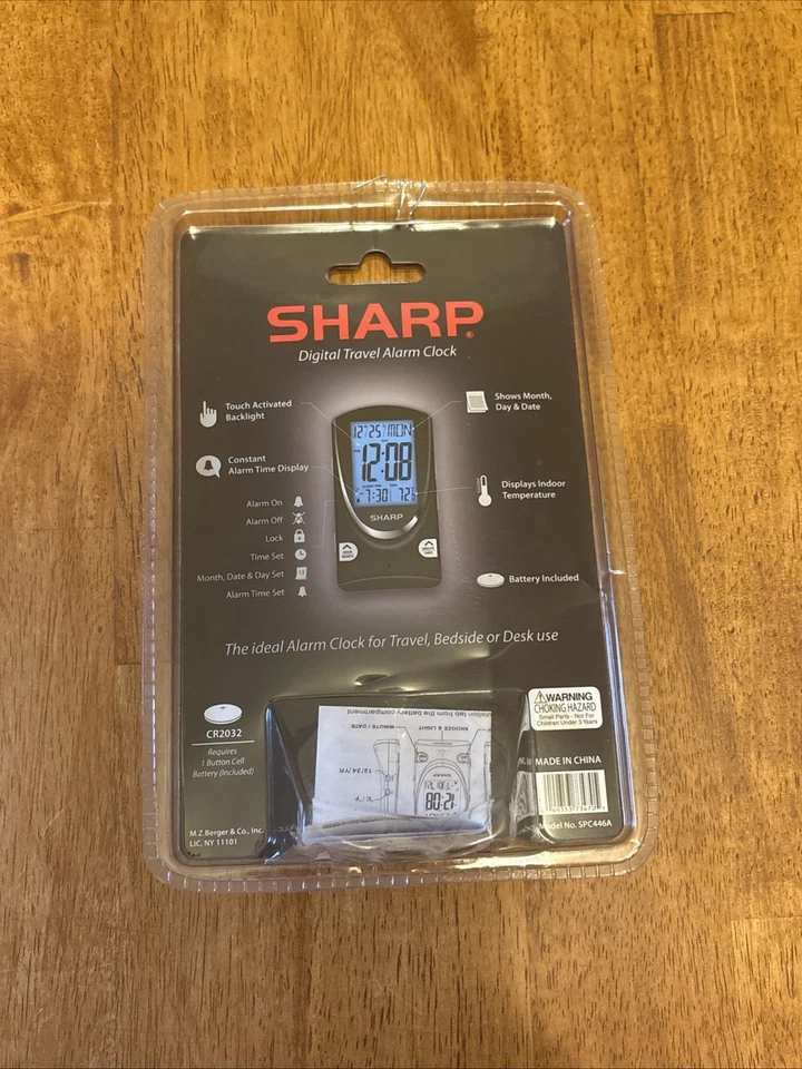 NEW Sharp Digital Travel Alarm Clock SPC446A Backlight Battery Operated - Image 2 of 2