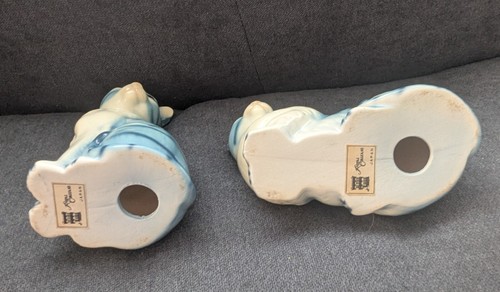 Royal Orleans Blau Tiger Gestreift Vintage Porzellan Katzen 2er Set - Bild 9 von 15