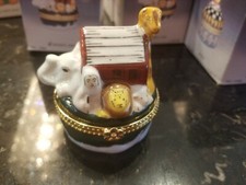 Noah  s Ark Porcelain Hinged Vintage Trinket Box Cbk Limited 1996 New in Box