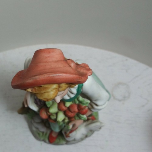 Porcelain Bisque Figurines Harvesting Girl Homco #8881 Vintage - Picture 9 of 11