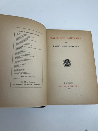 ROBERT LOUIS STEVENSON GESCHICHTEN UND FANTASIEN UK CHATTO & WINDUS 1905 - Bild 14 von 16