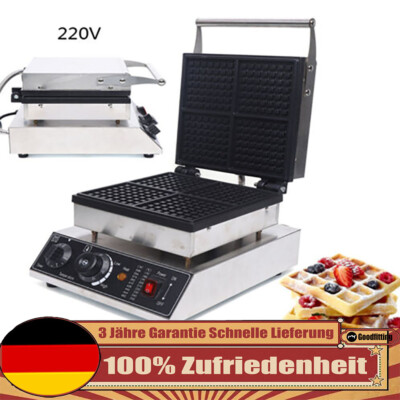 1750W Waffeleisen Belgische Waffelautomat Brüsseler Waffel Waffelmaker 4 Waffeln