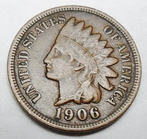 1906 P Indian Head Cent Penny  *F - FINE*  **FREE SHIPPING**