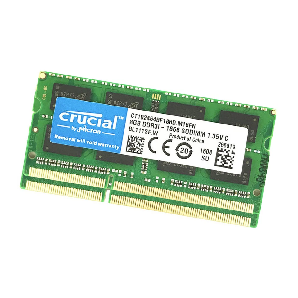 Crucial DDR3L 1866MHz PC3-14900 Laptop Memory RAM DDR3L 16GB(2 x 8GB) 2Rx8 1.35V - Image 4 of 4