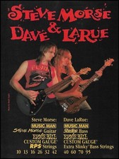 Pubblicità chitarra e archi Dixie Dregs Steve Morse Dave LaRue 1994 Ernie Ball Music Man