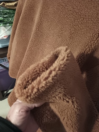 Gap Sherpa Teddy Bear Jacket Women’s XXL Brown Cozy Fall Mob Wife NEW $128 - Picture 8 of 12