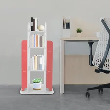 360° 4-Tier Rotating Bookshelf Freestanding Display Rack/ Bookcase Storage Shelf